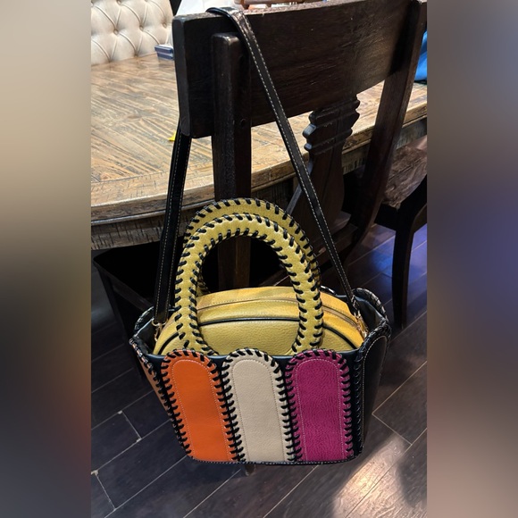 Patchwork Colored Stitching Handbag - Picture 4 of 14